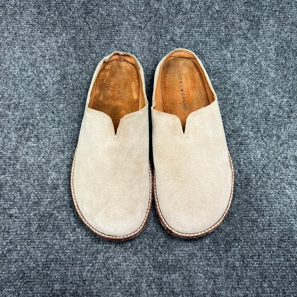 Lucky Brand Tamala Clogs Women's Size 10 Tan Suded Slip On Comfort Shoes Sneaker - Picture 3 of 11